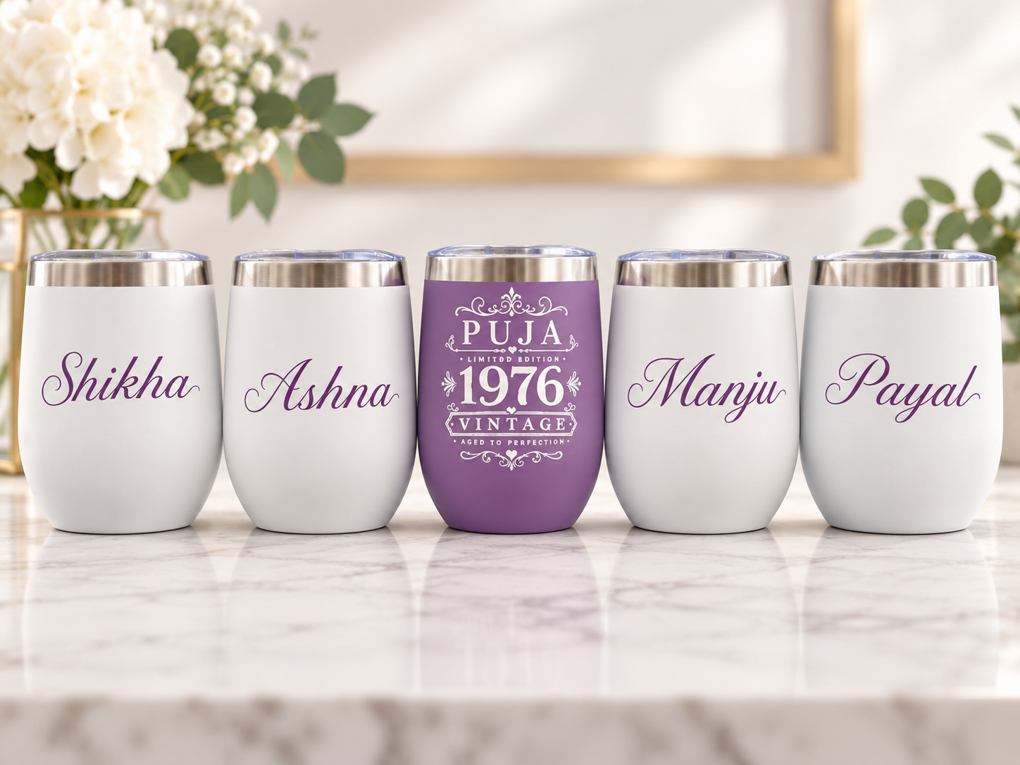 Personalized wine tumblers