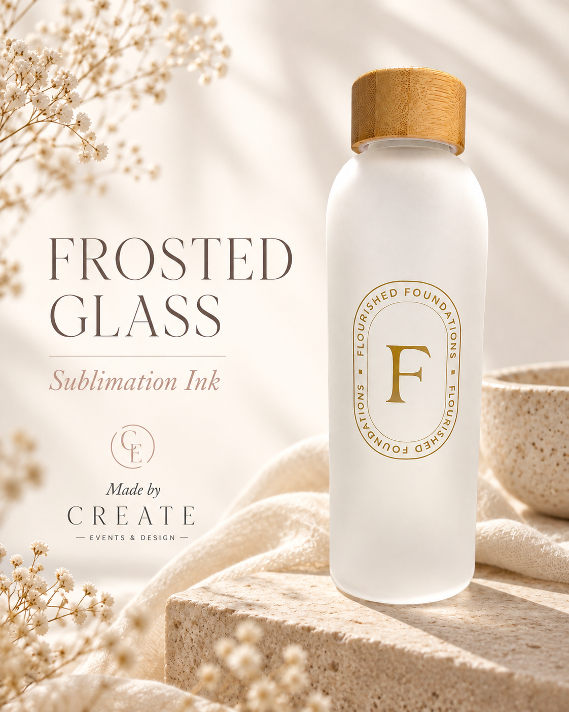Frosted glass sublimation bottle